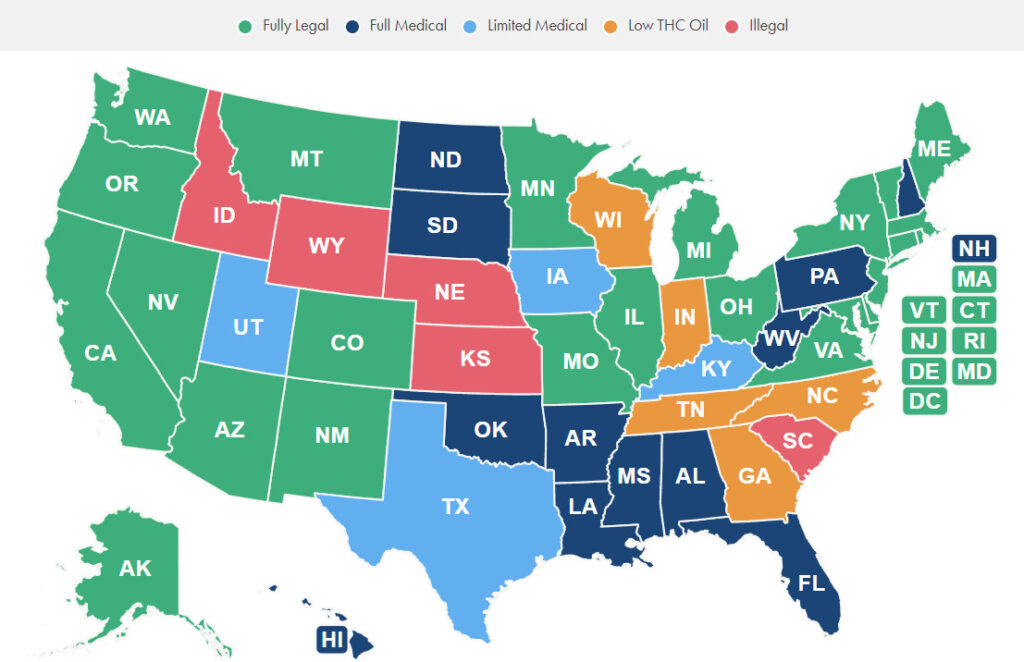 US states with medical cannabis programs