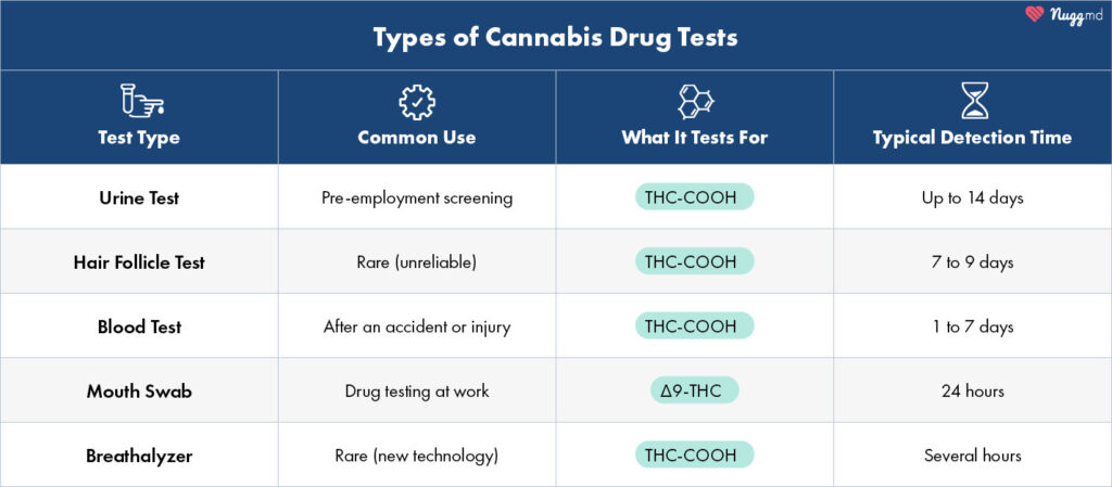 types of cannabis drug tests