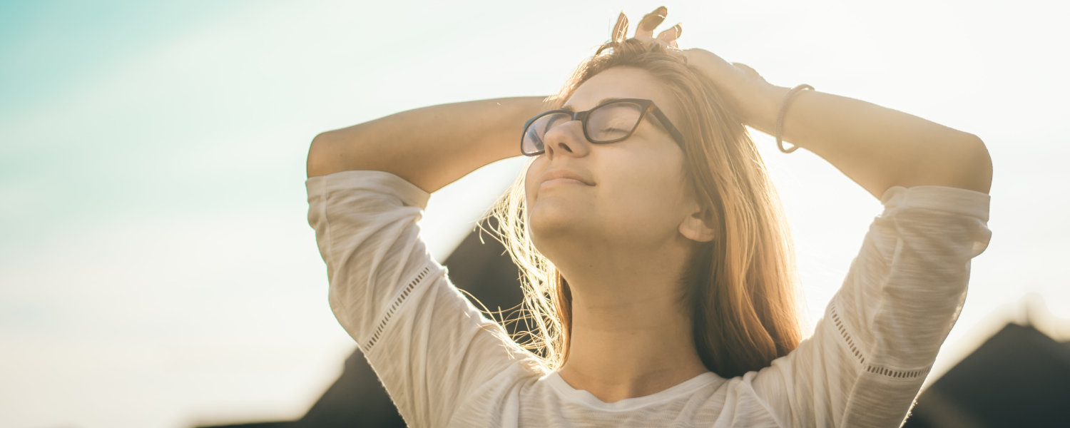 woman feeling relieved