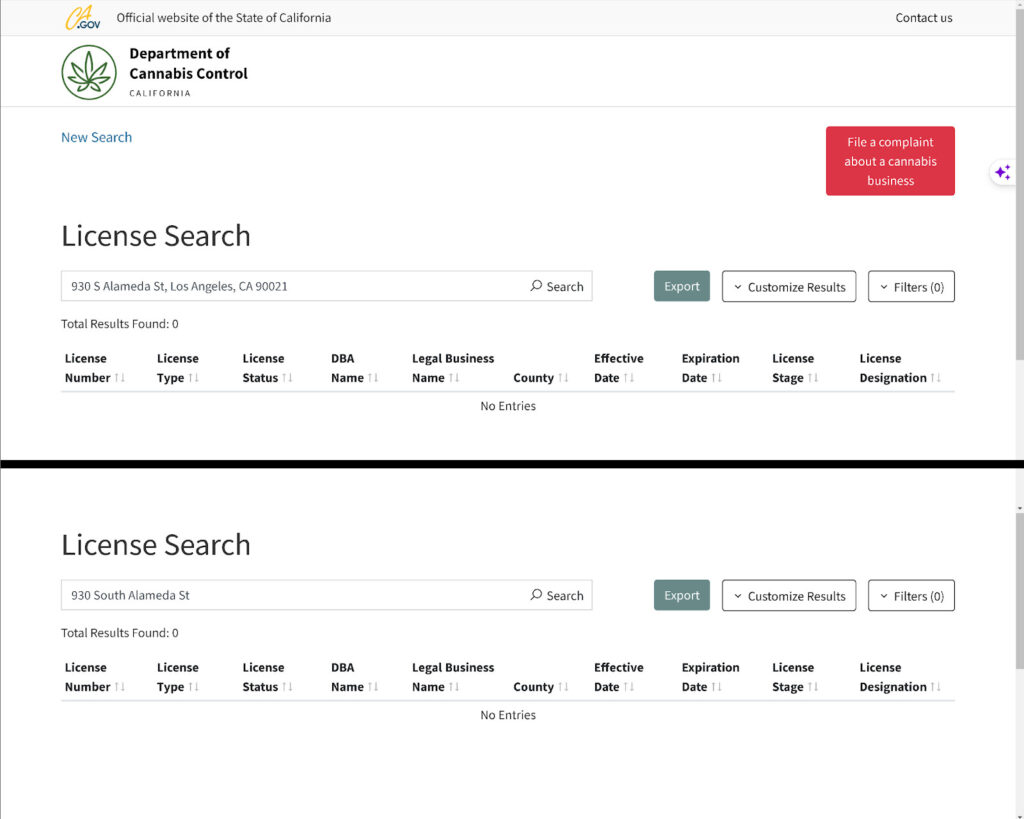 license lookup by address