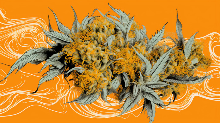 orange-weed on marijuana plant