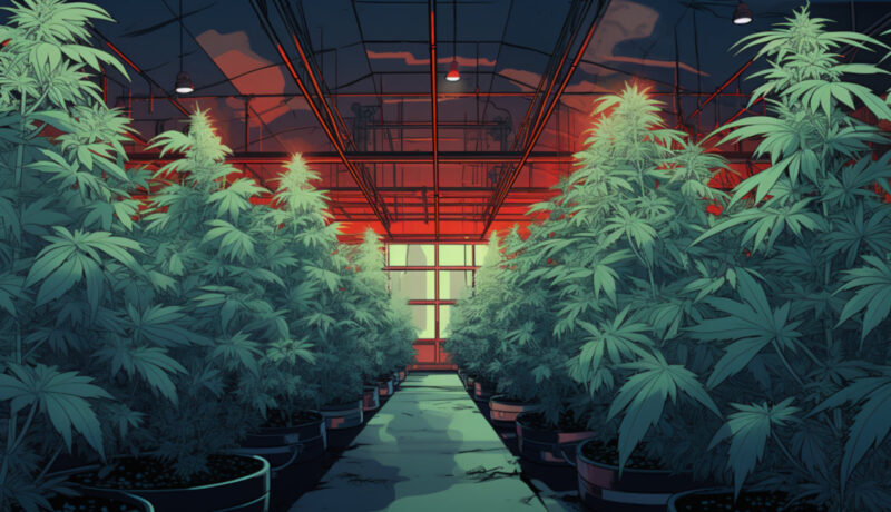cannabis leaves curling down