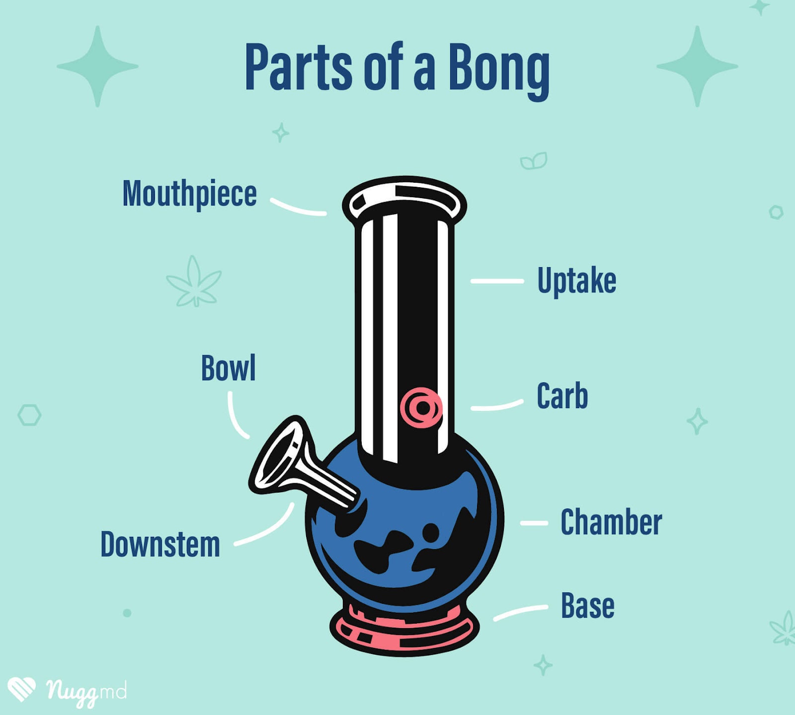 the major parts of a bong