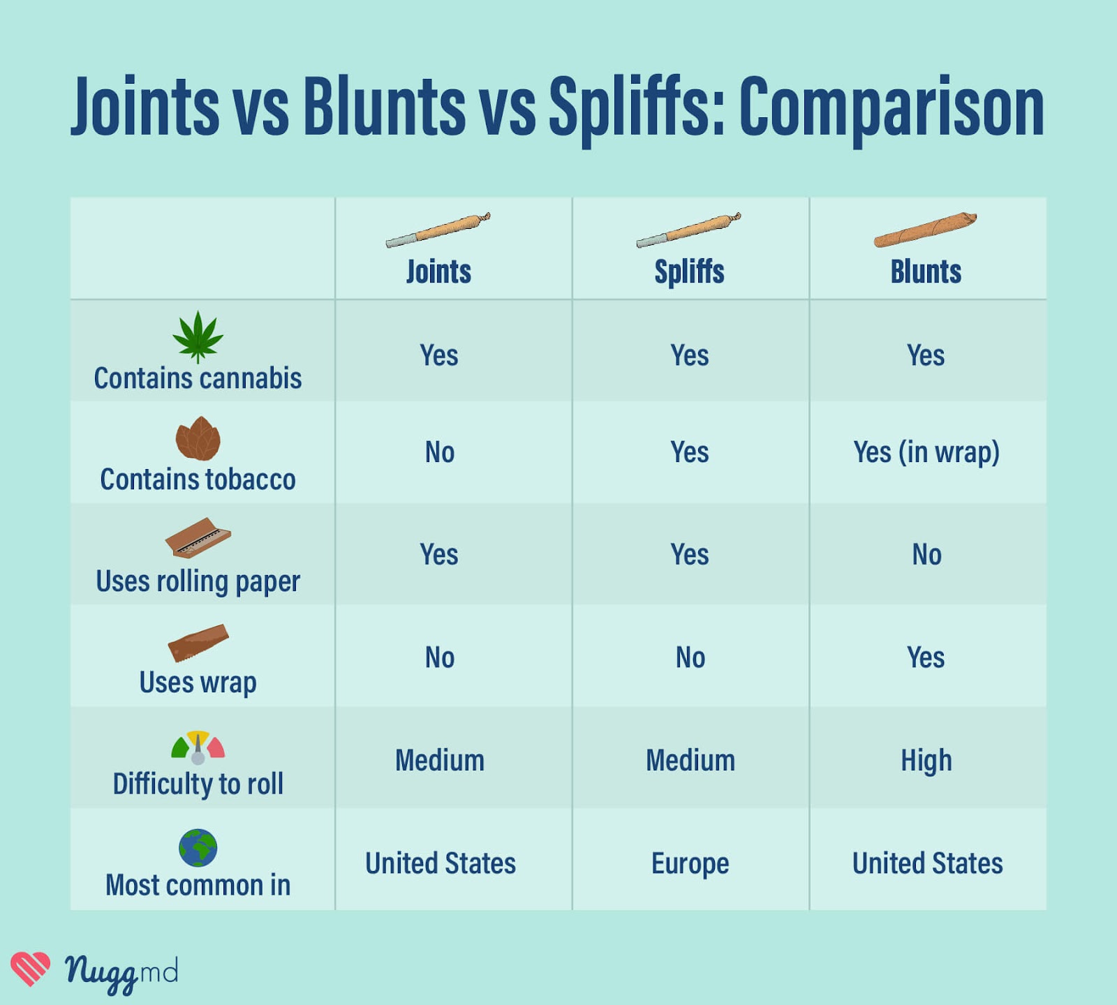 Joints vs Blunts vs Spliffs compared