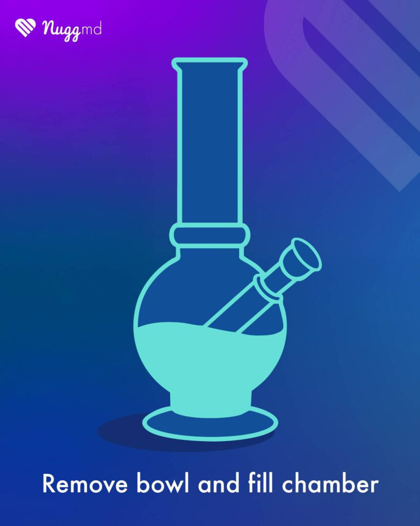 Remove the bowl and fill your bong.