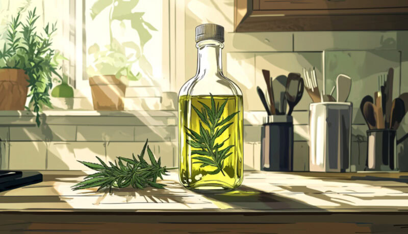 Cannabis infused rosemary oil