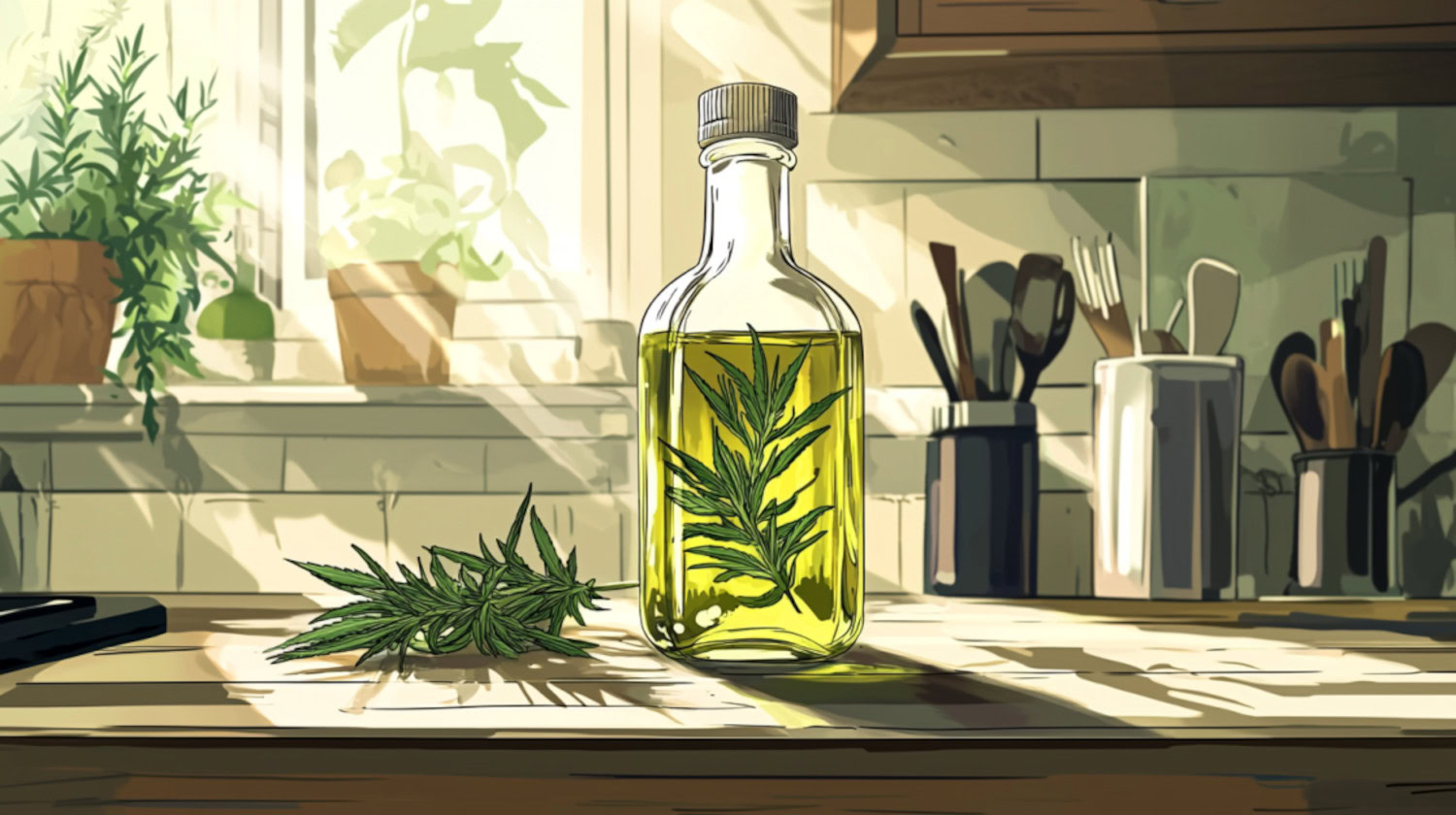 Cannabis infused rosemary oil