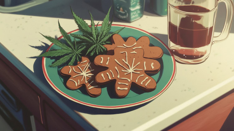Ingredients for gingerbread weed cookies