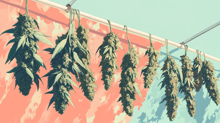 trimming cannabis buds