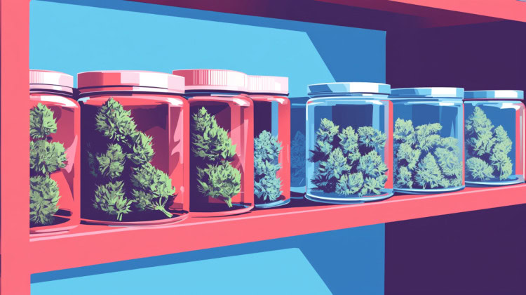 Enjoying cannabis flower