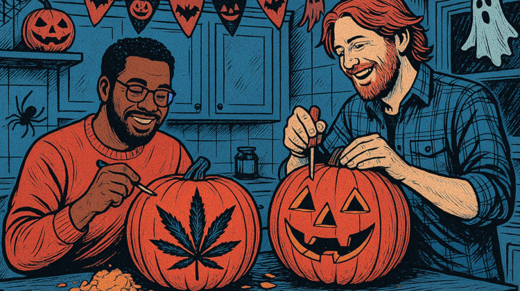 Pumpkin carving with cannabis