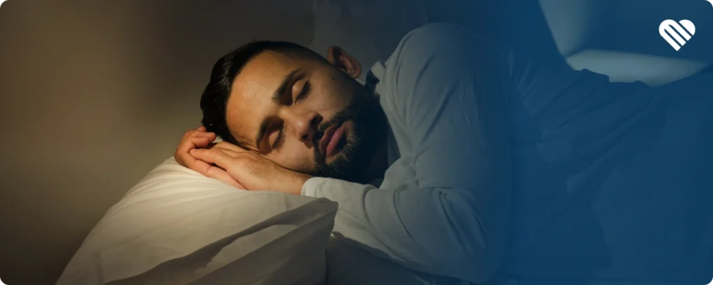 man sleeping peacefully after consuming cannabis