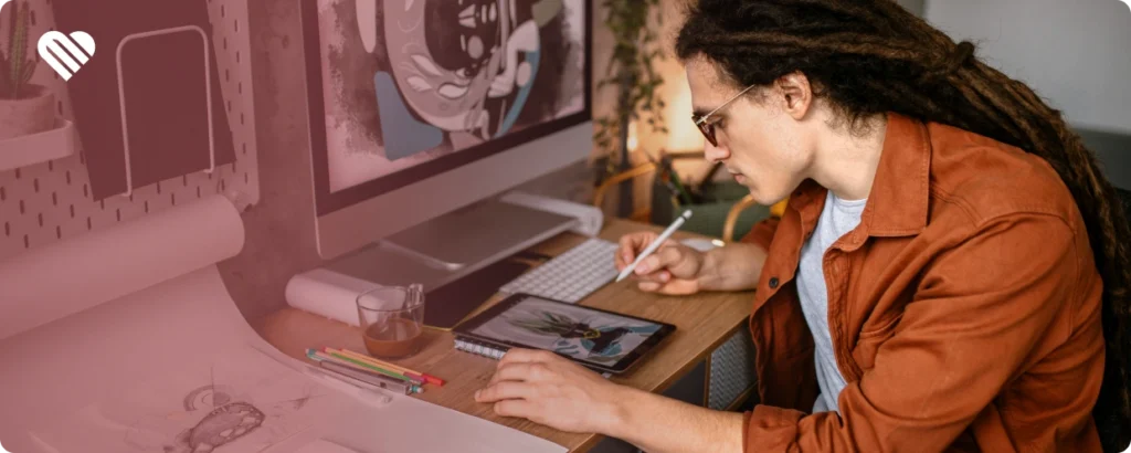 Person being creative and productive after using medical cannabis